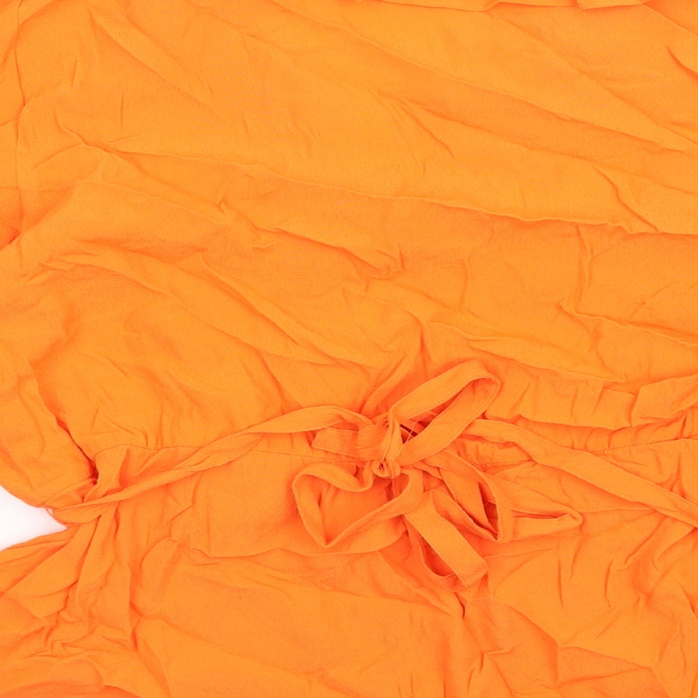 Marks and Spencer Womens Orange Viscose Basic Blouse Size 20 V-Neck