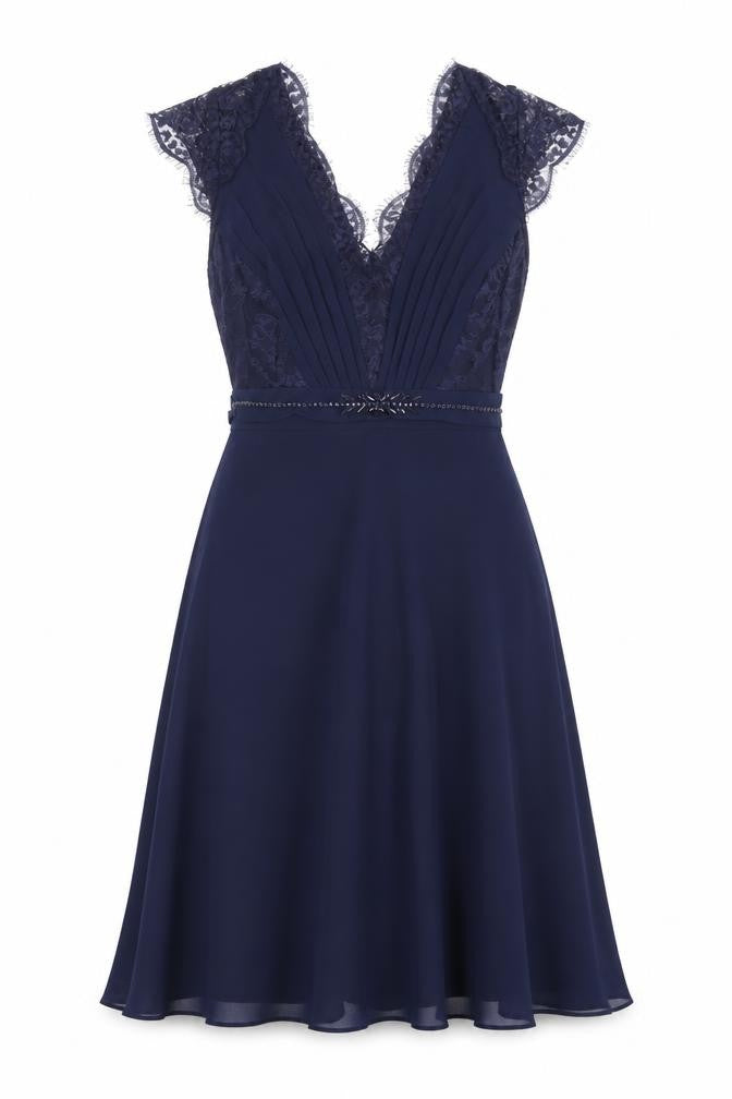 Monsoon Womens Blue Nylon A-Line Size 8 V-Neck Zip