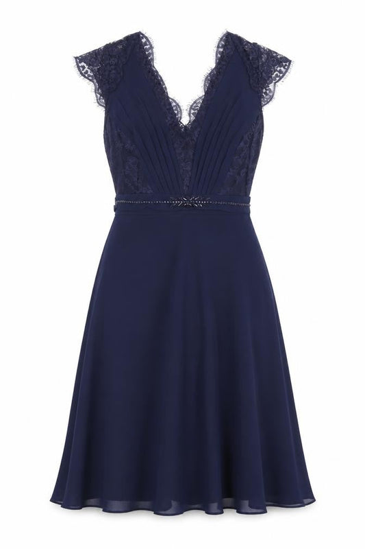 Monsoon Womens Blue Nylon A-Line Size 8 V-Neck Zip