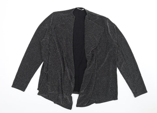 Classic Womens Black Polyamide Kimono T-Shirt Size 16 V-Neck