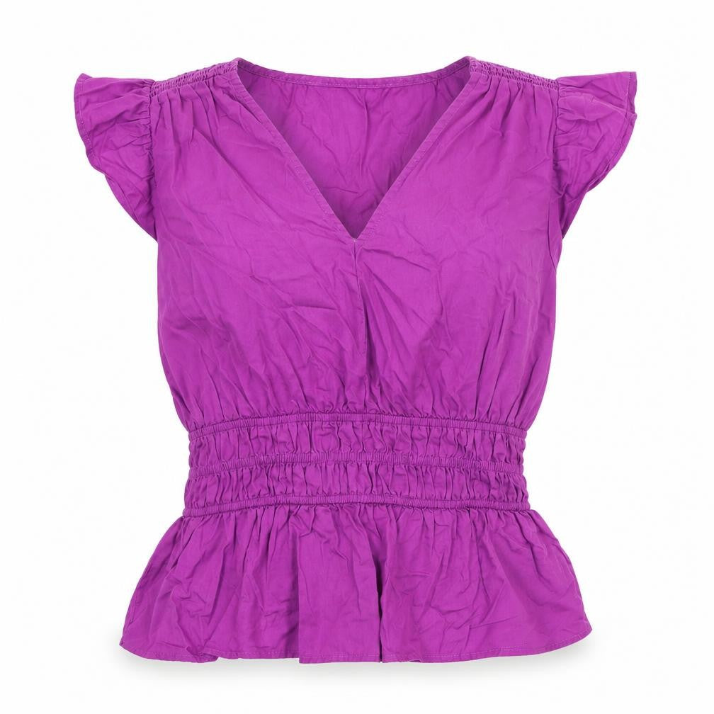 Love&.... Womens Purple Cotton Basic T-Shirt Size 10 Collared