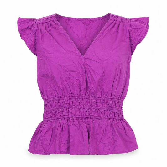 Love&.... Womens Purple Cotton Basic T-Shirt Size 10 Collared