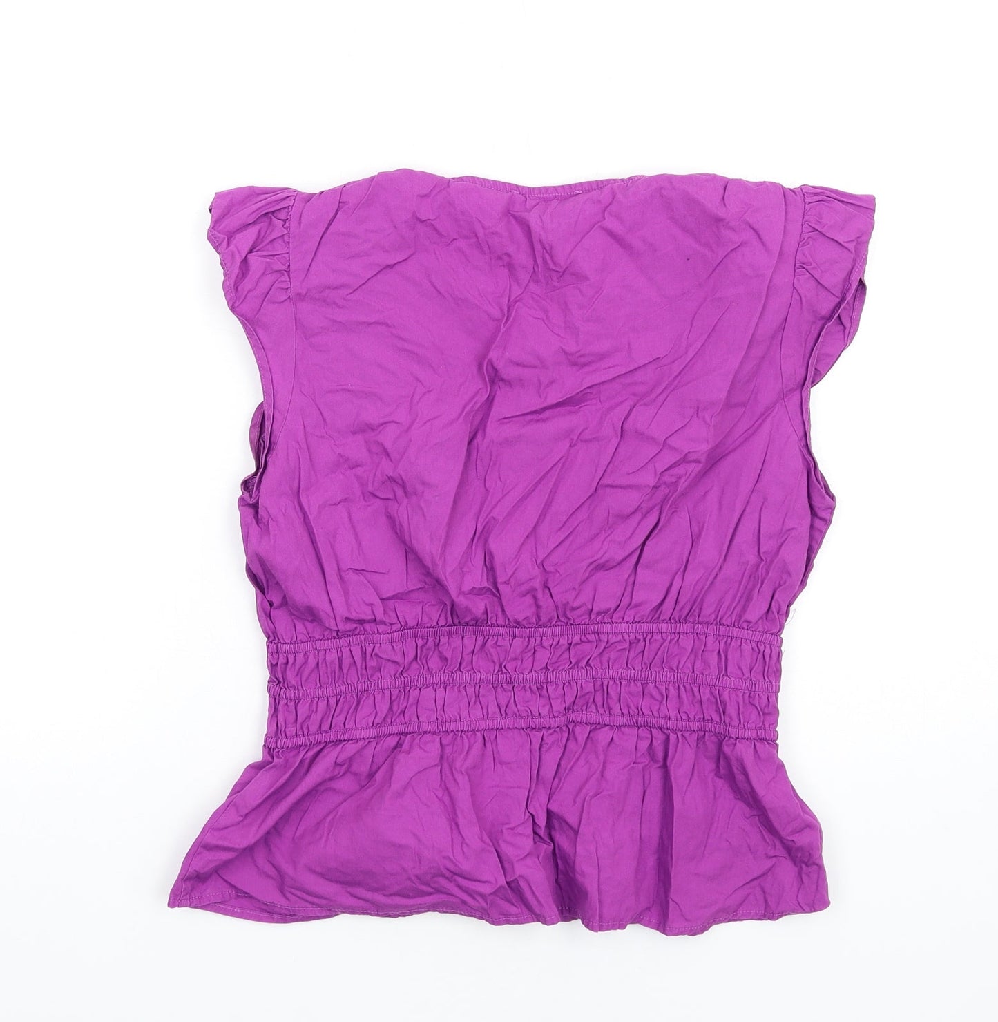 Love&.... Womens Purple Cotton Basic T-Shirt Size 10 Collared