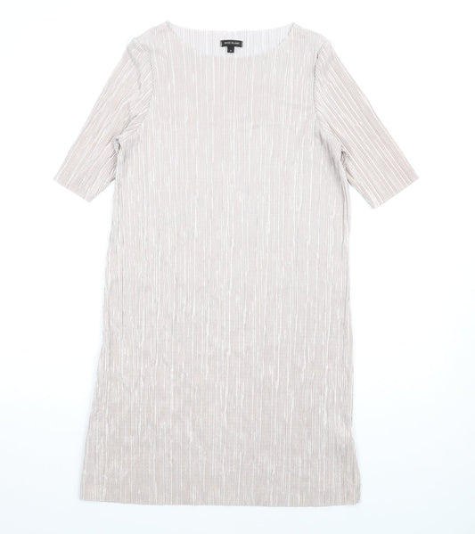 River Island Womens Beige Polyester T-Shirt Dress Size 8 Round Neck Pullover