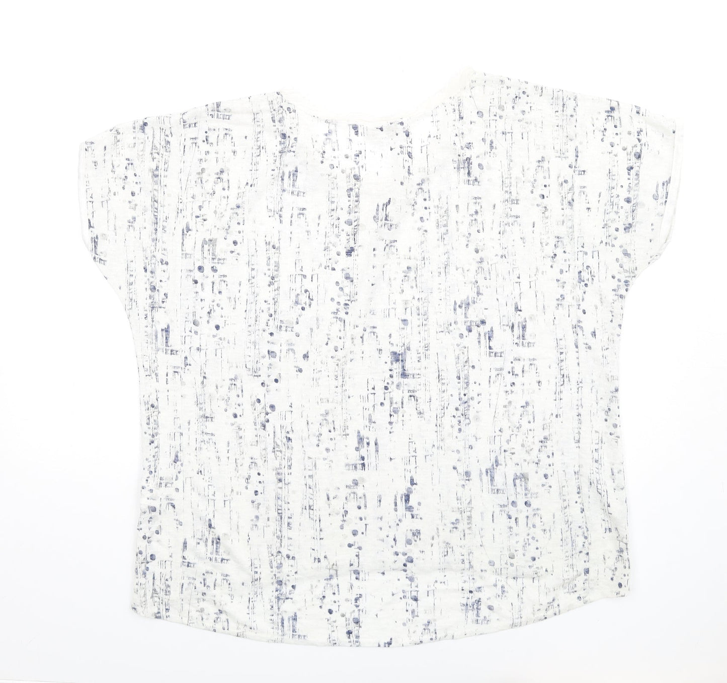 Bellambia Womens White Viscose Basic T-Shirt Size M Round Neck