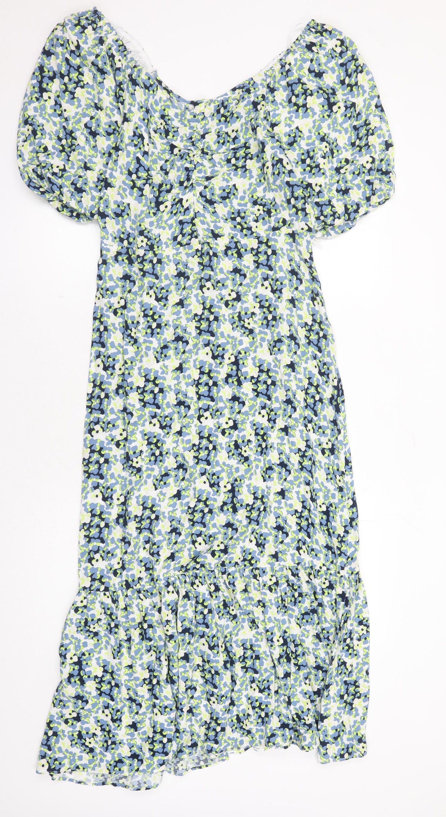 Marks and Spencer Womens Multicoloured Floral Viscose Maxi Size 10 V-Neck Zip