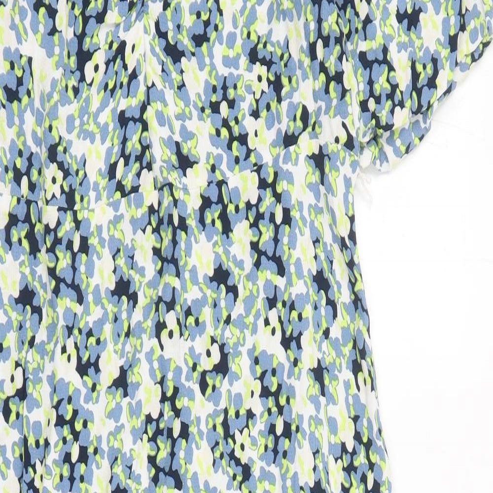 Marks and Spencer Womens Multicoloured Floral Viscose Maxi Size 10 V-Neck Zip