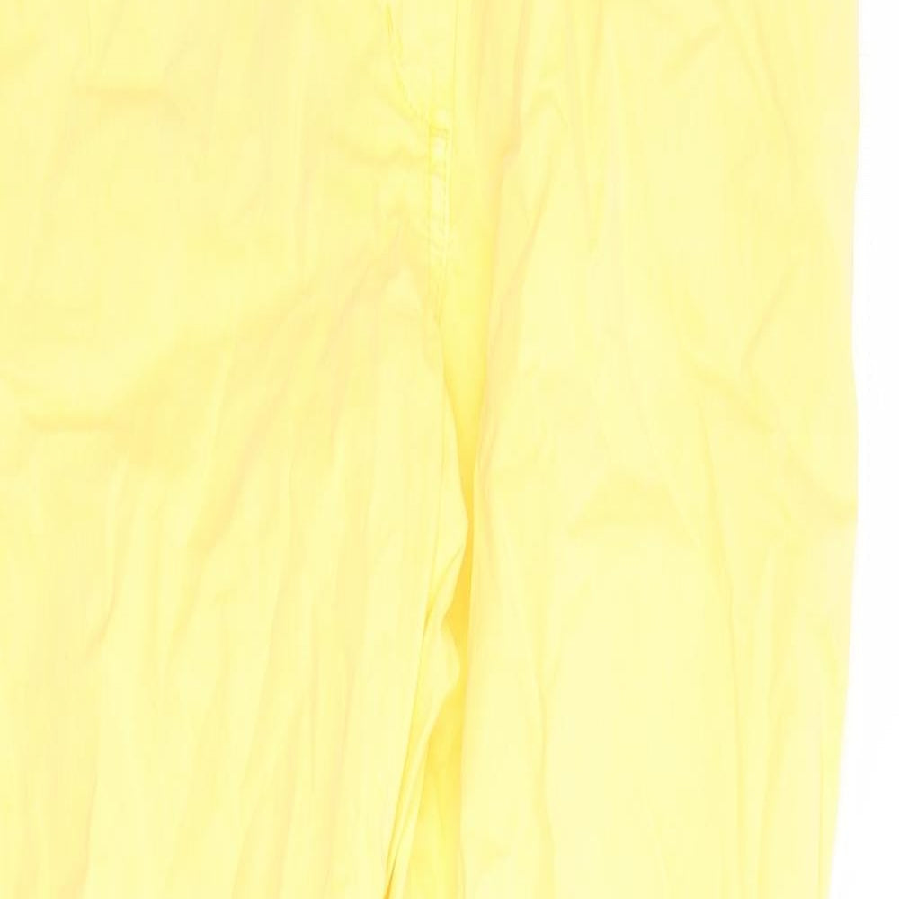Marks and Spencer Womens Yellow Cotton Chino Trousers Size 6 L27 in Regular Zip