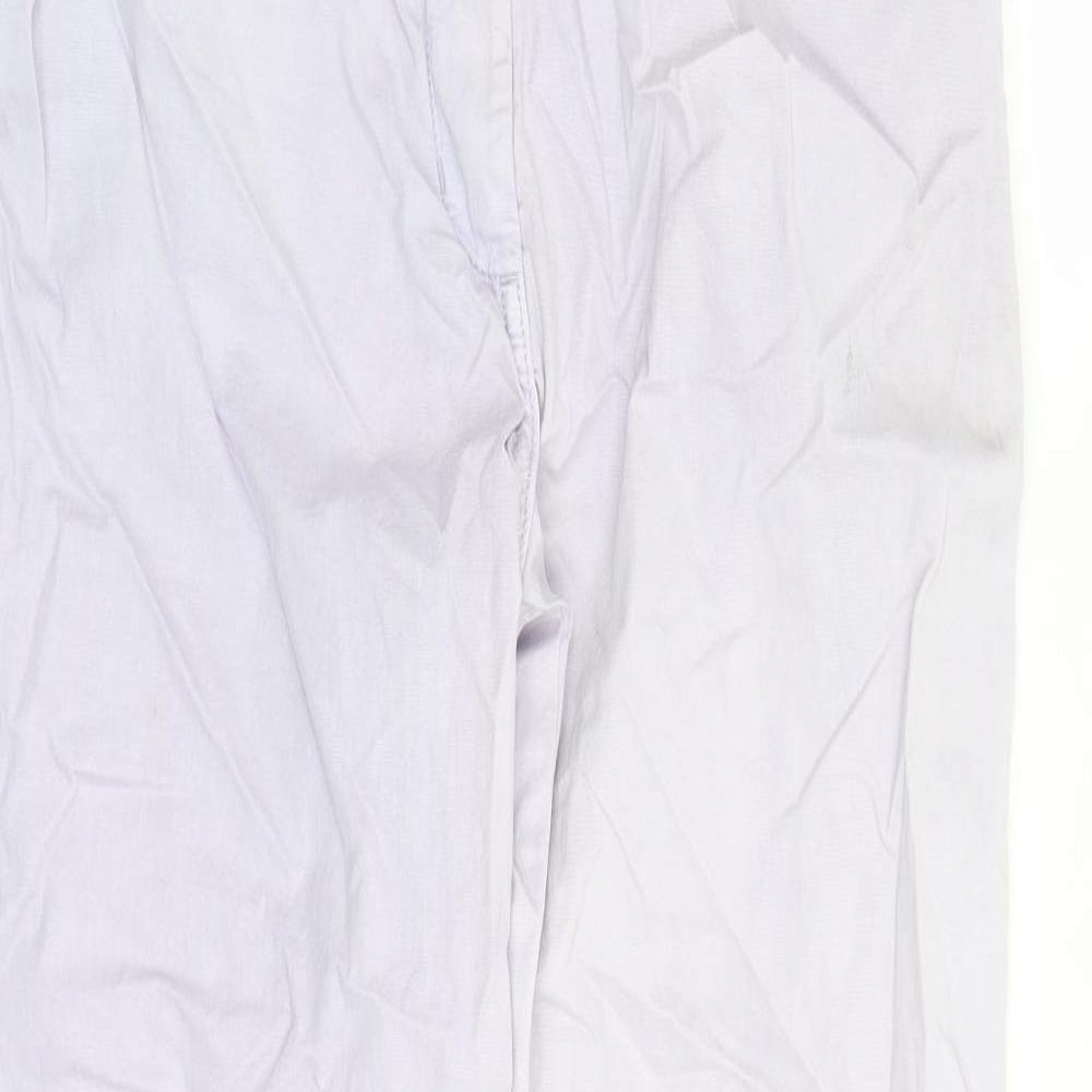 Marks and Spencer Womens Purple Cotton Chino Trousers Size 6 L27 in Regular Zip