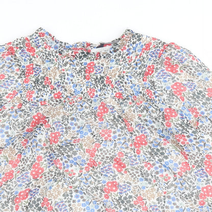 Marks & Spencer Womens Multicoloured Floral Polyester Basic Blouse Size 10 Round Neck