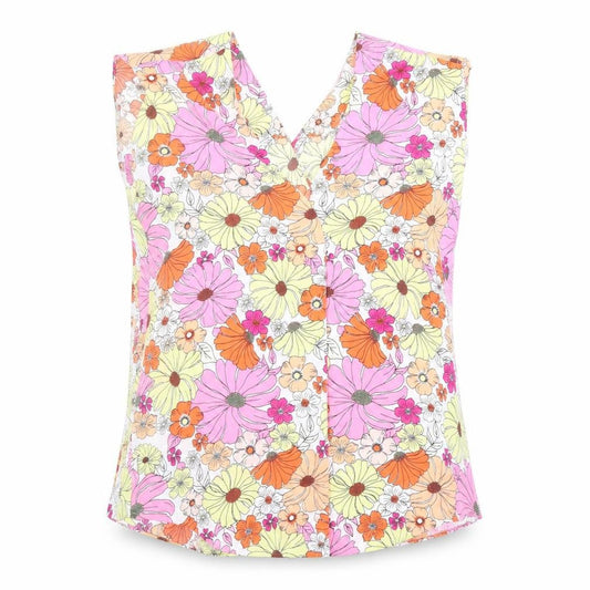 Marks and Spencer Womens Multicoloured Floral Polyester Basic Blouse Size 6 V-Neck