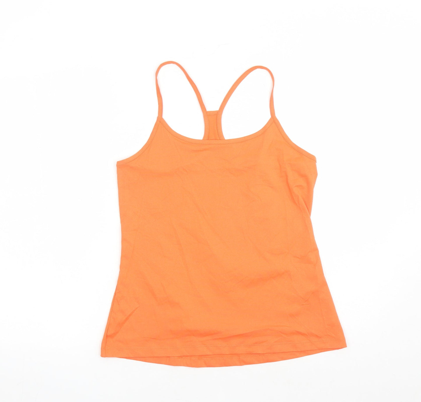 GOODMOVE Womens Orange Polyester Camisole Tank Size 14 Round Neck Pullover