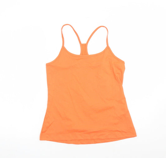 GOODMOVE Womens Orange Polyester Camisole Tank Size 14 Round Neck Pullover
