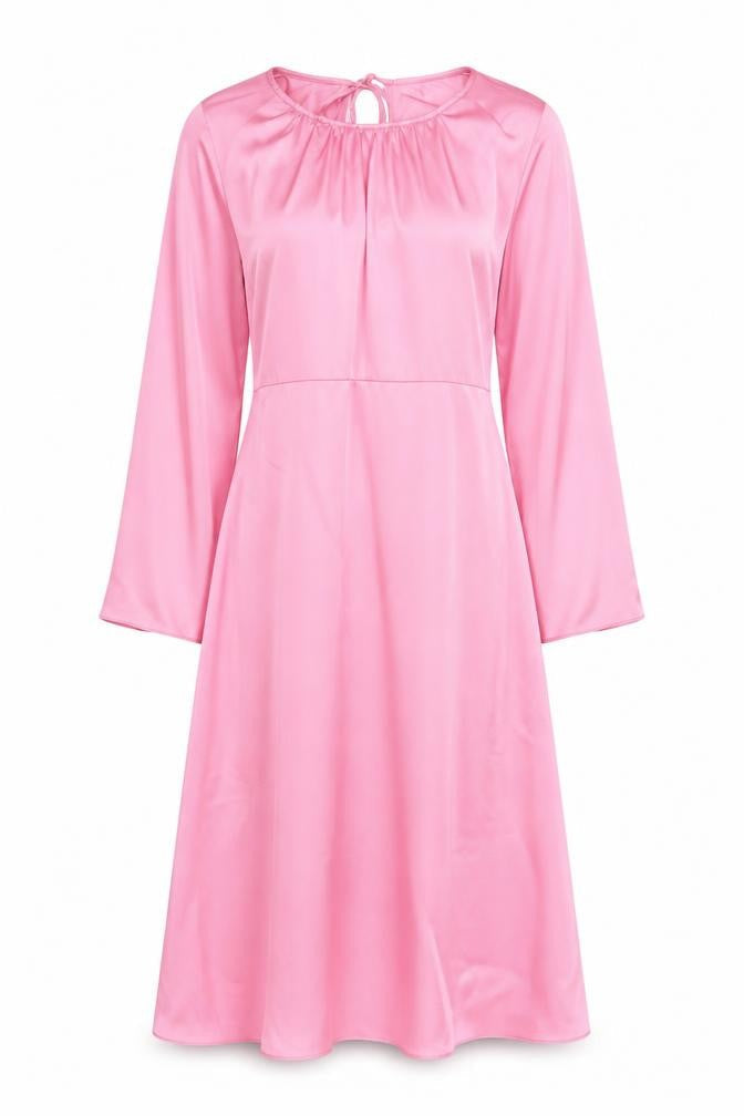 Marks & Spencer Womens Pink Polyester A-Line Size 12 Round Neck Zip
