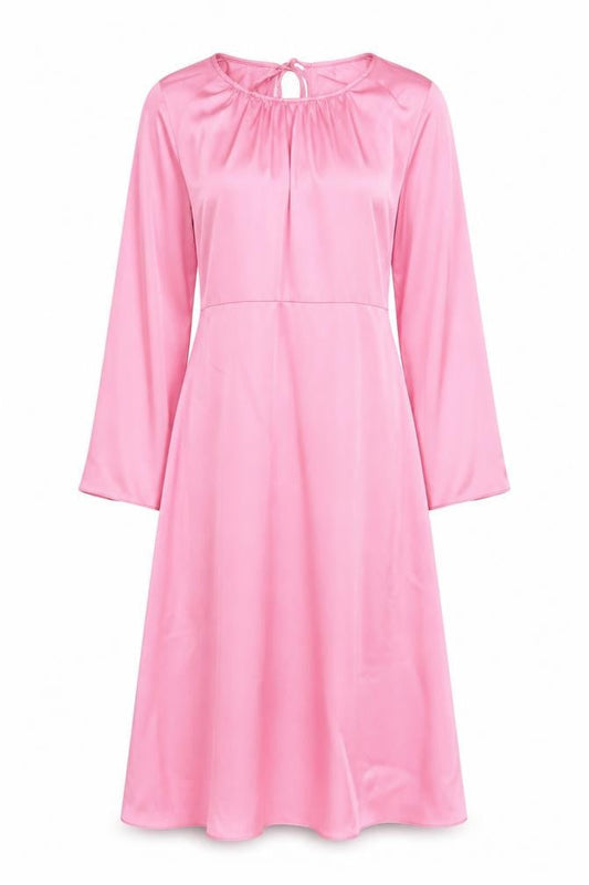 Marks & Spencer Womens Pink Polyester A-Line Size 12 Round Neck Zip