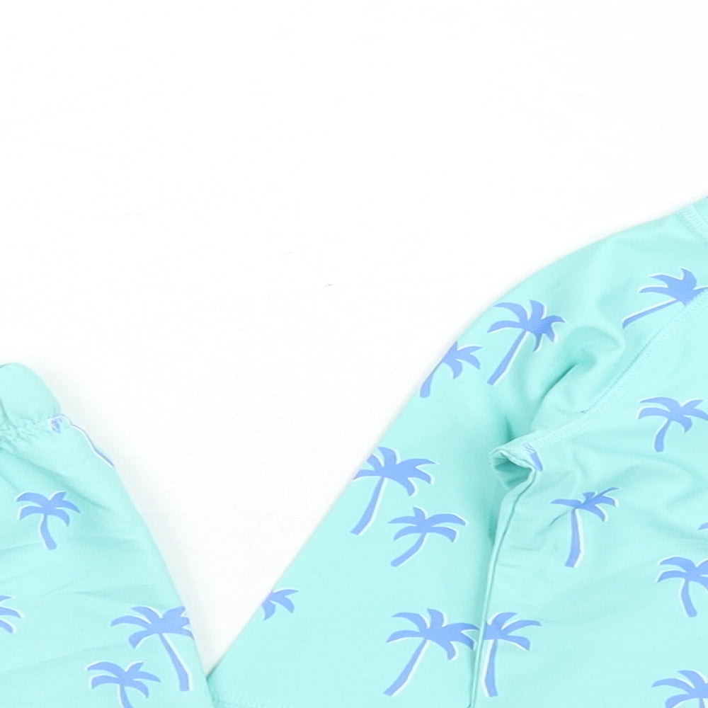 Marks and Spencer Boys Blue Geometric Polyester Shorts Set Outfit/Set Size 3-6 Months Zip - Swim Set Palm Tree