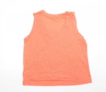 Back view of Autograph women’s orange flax basic tank, size UK 20, scoop neck
