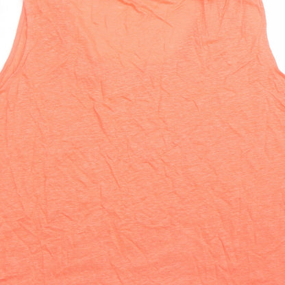 Brand and care label for Autograph women’s orange flax basic tank, size UK 20, scoop neck