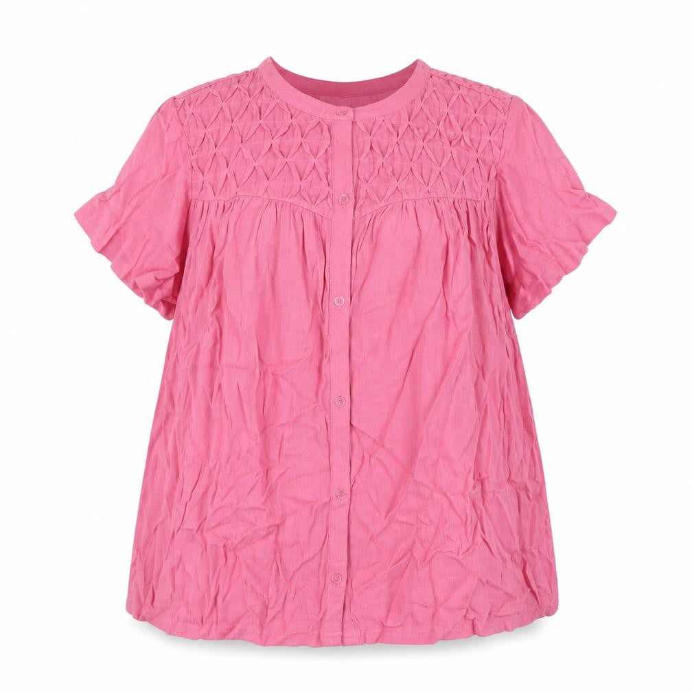 Per Una Womens Pink Viscose Basic Button-Up Size 6 Round Neck