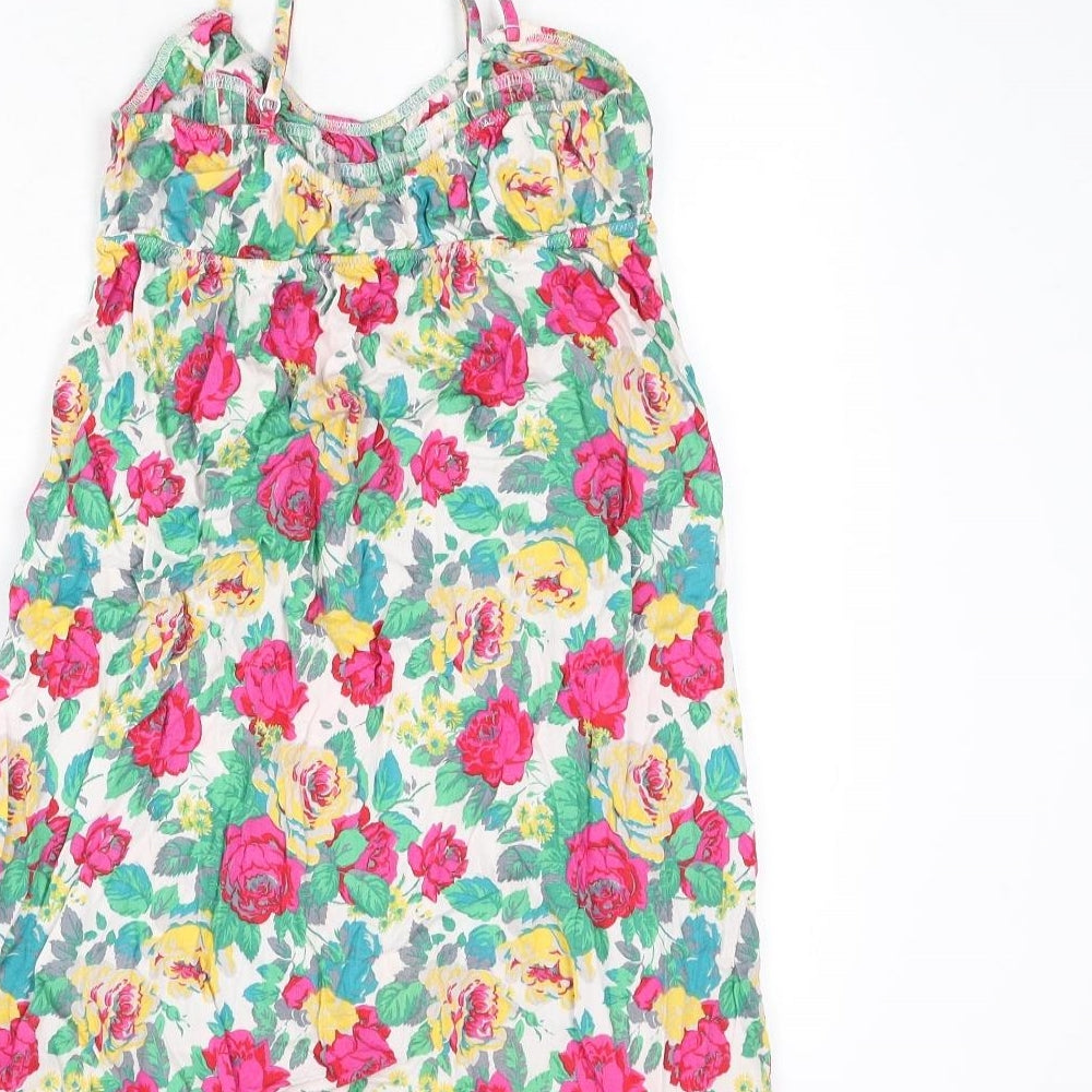 Topshop Womens Multicoloured Floral 100% Cotton Camisole Tank Size 12 Scoop Neck