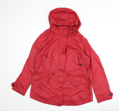 Next Womens Red Rain Coat Coat Size 12 Zip