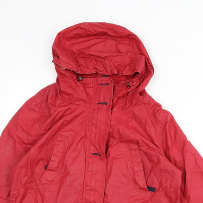 Next Womens Red Rain Coat Coat Size 12 Zip