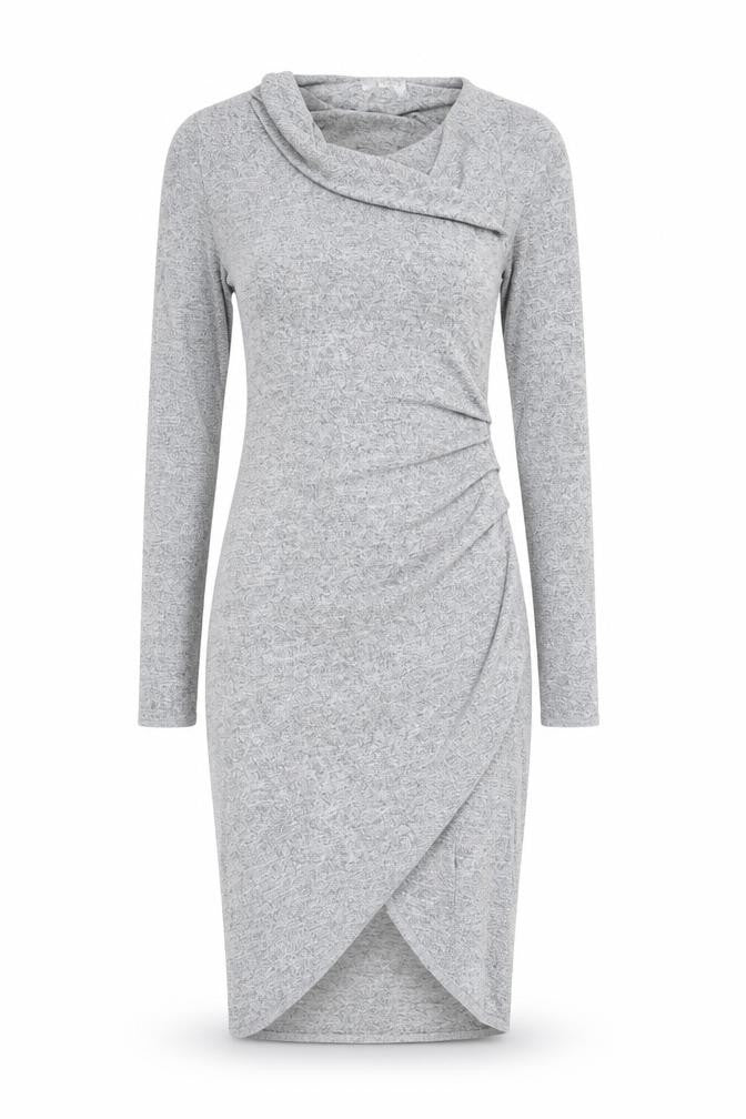 Wilfred Free Womens Grey Viscose Bodycon Size XS V-Neck Pullover - Ruched
