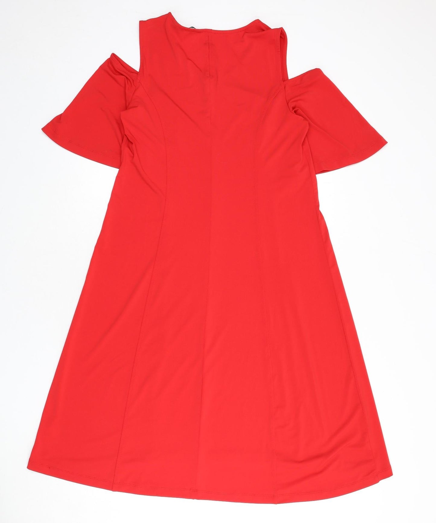 H by Halston Womens Red Polyester A-Line Size M V-Neck Pullover