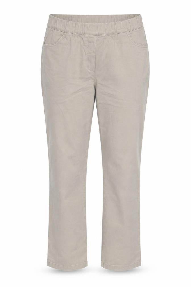Bonprix Womens Beige Cotton Trousers Size 16 L24 in Regular