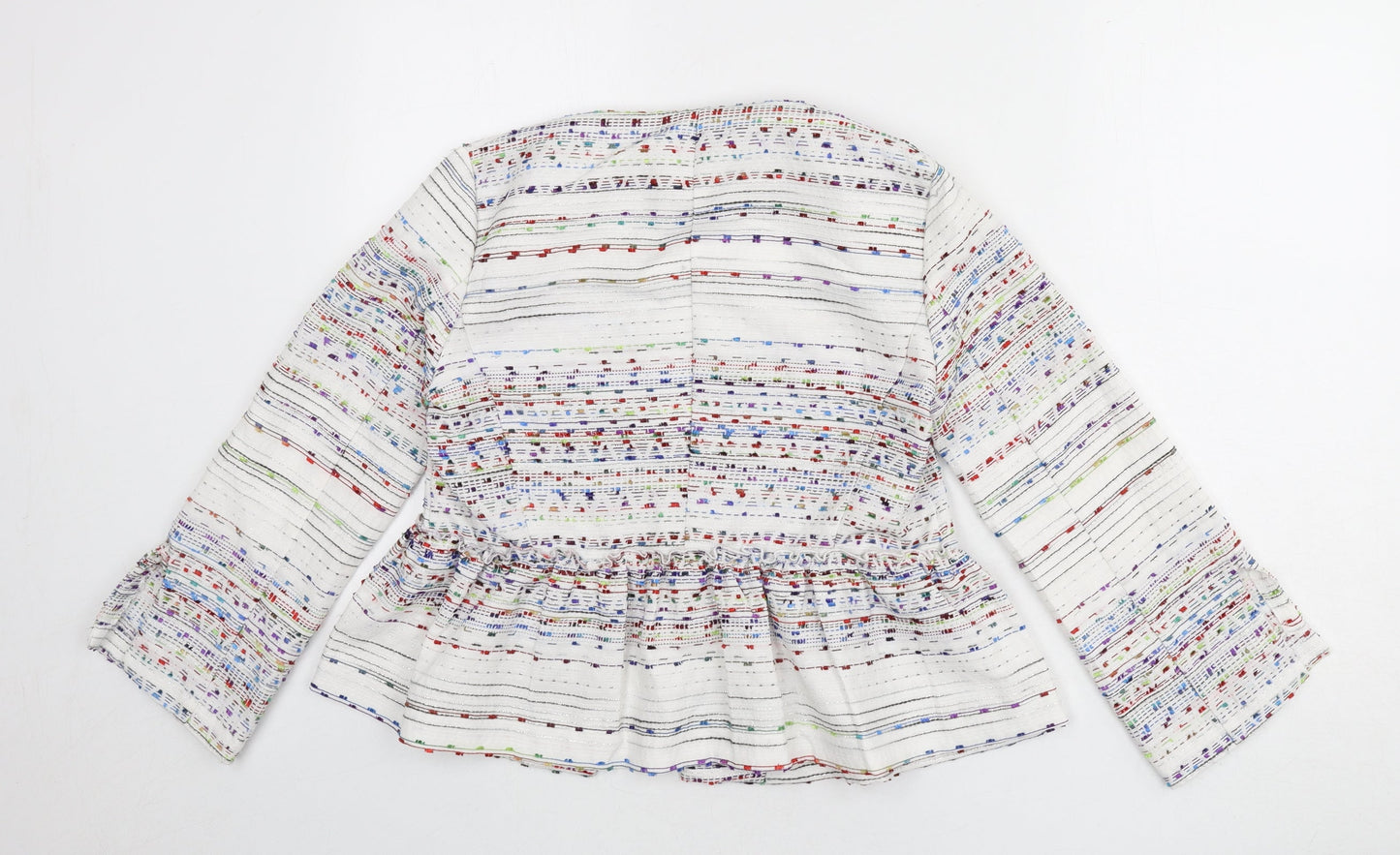 Zara Womens Multicoloured Geometric Jacket Blazer Size M - Stripe Detail