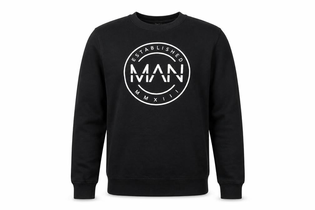 Boohoo Mens Black Cotton Pullover Sweatshirt Size L - Man