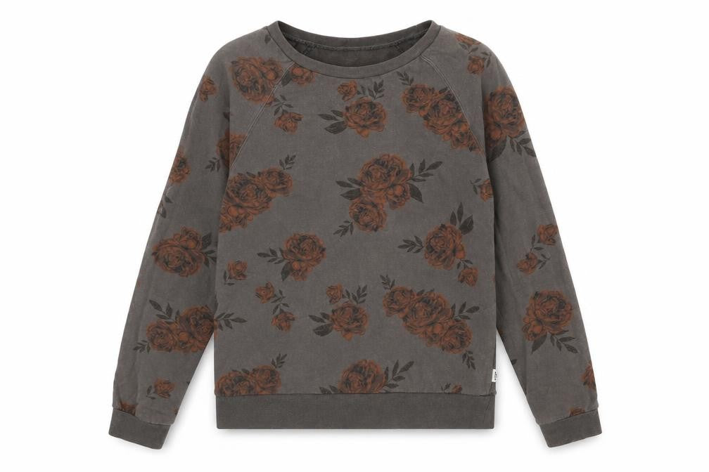 VANS Womens Grey Floral Cotton Pullover Sweatshirt Size S Pullover