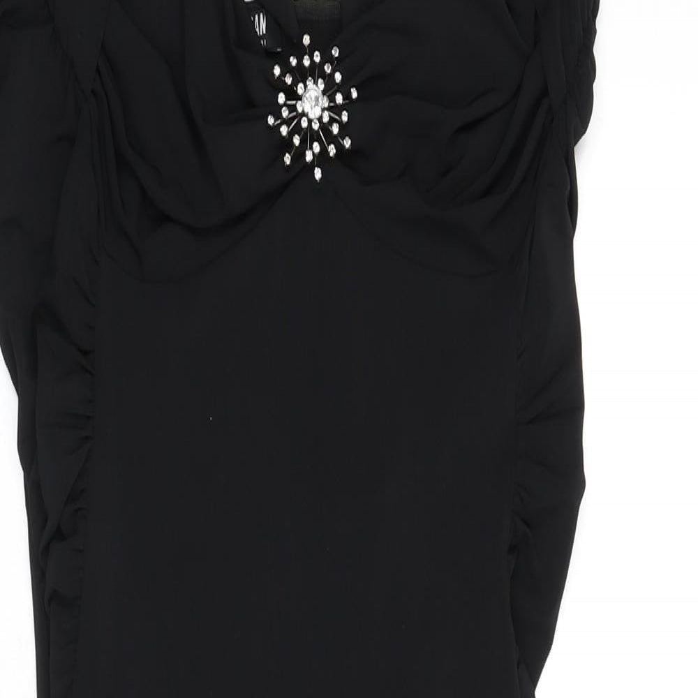 Morgan Womens Black Polyester Bodycon Size M Halter Tie