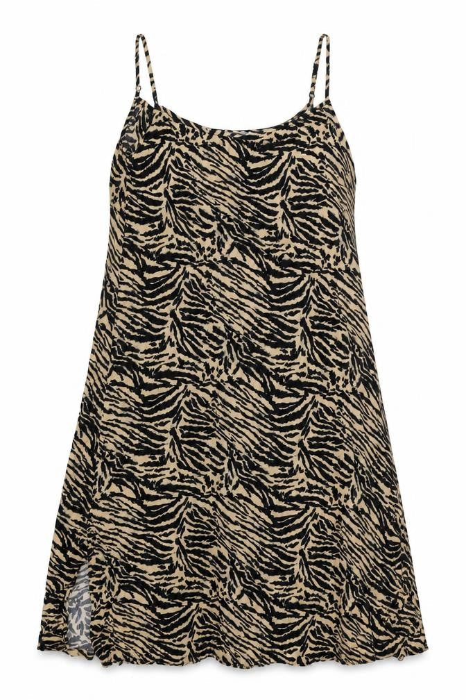 Marks & Spencer Womens Brown Animal Print Viscose A-Line Size 10 Scoop Neck Pullover - Tiger Print
