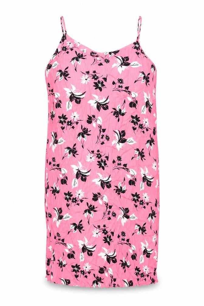 Marks & Spencer Womens Pink Floral Viscose Shift Size 14 Scoop Neck Pullover - Side Slits