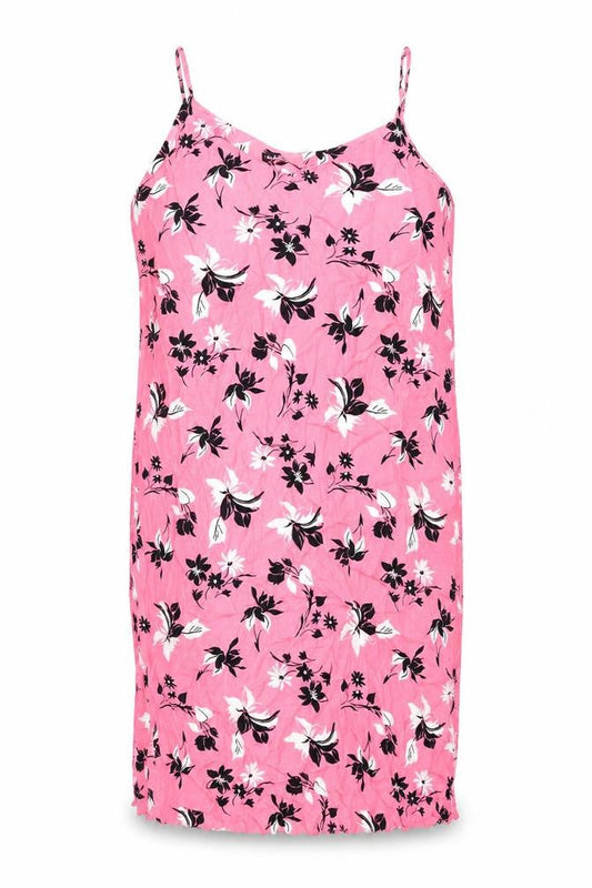 Marks & Spencer Womens Pink Floral Viscose Shift Size 14 Scoop Neck Pullover - Side Slits