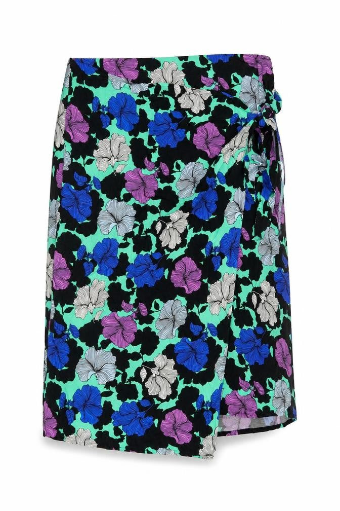 Marks & Spencer Womens Multicoloured Fair Isle Cupro Wrap Skirt Size 20 Zip