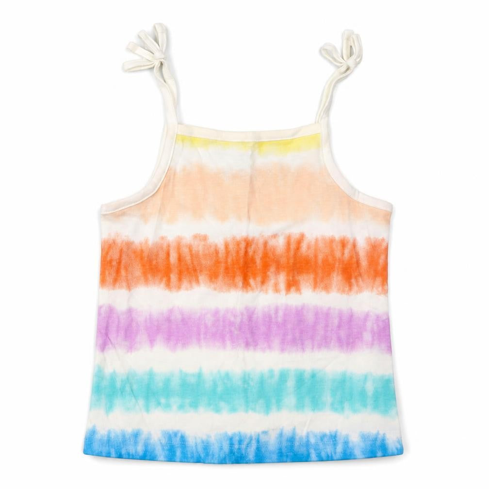 Marks & Spencer Girls Multicoloured Geometric Cotton Basic Tank Size 3-4 Years Square Neck Pullover