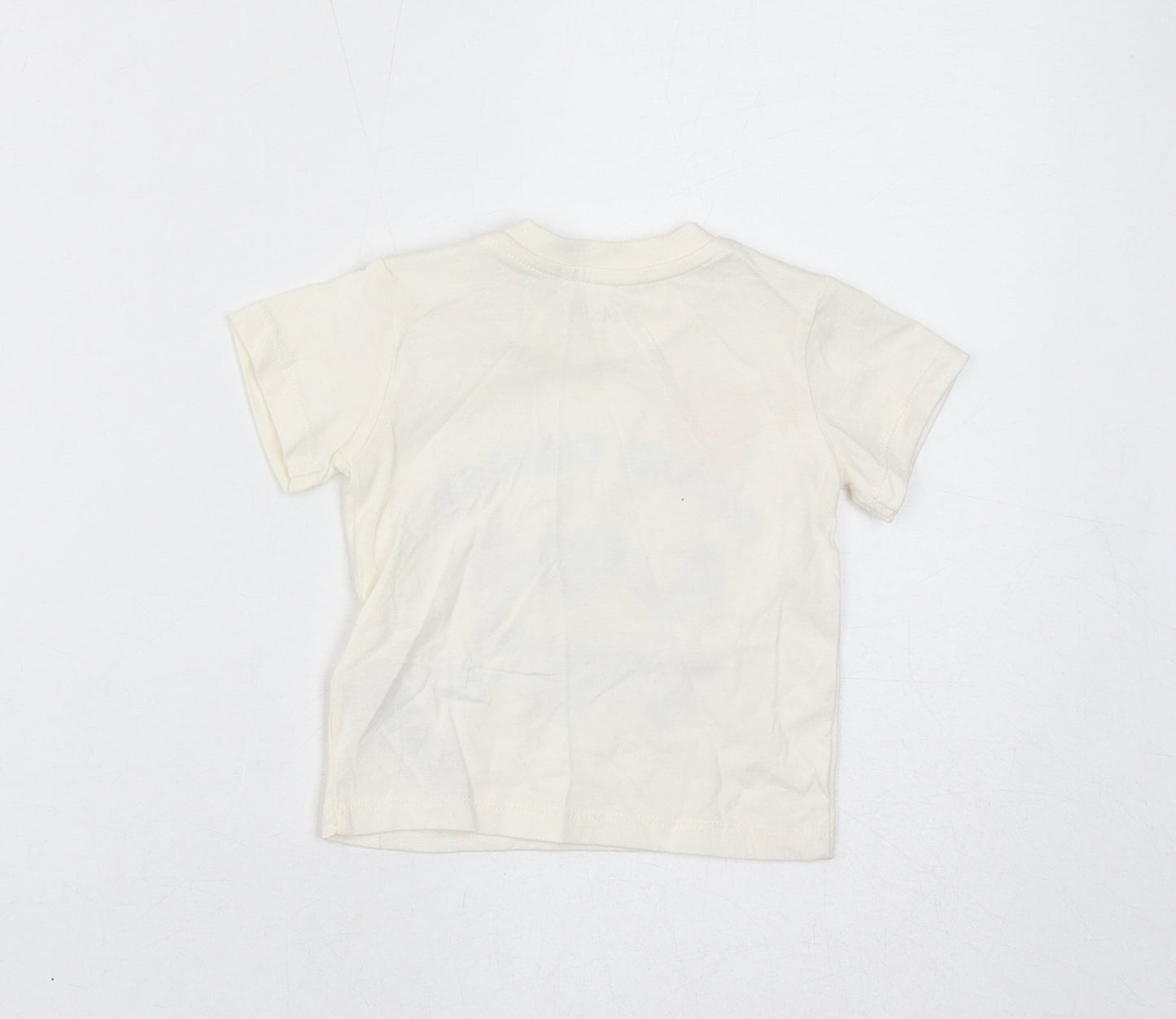 Marks and Spencer Baby White Cotton Basic T-Shirt Size 0-3 Months Round Neck Button - Good Things Are Coming