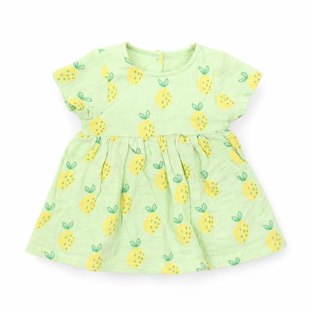 Marks & Spencer Baby Green Geometric Cotton A-Line Size 0-3 Months Round Neck Pullover - Lemons