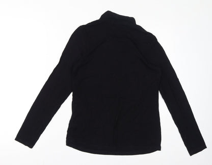 Monsoon Womens Black Viscose Basic T-Shirt Size 12 Mock Neck