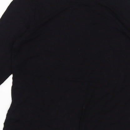 Monsoon Womens Black Viscose Basic T-Shirt Size 12 Mock Neck