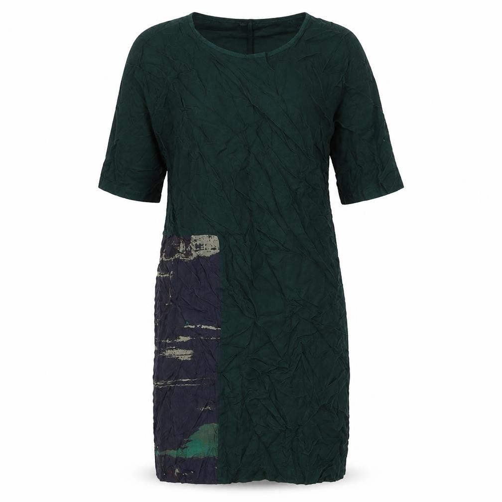 YAYA Womens Green Polyester Pencil Dress Size 40 Round Neck Pullover