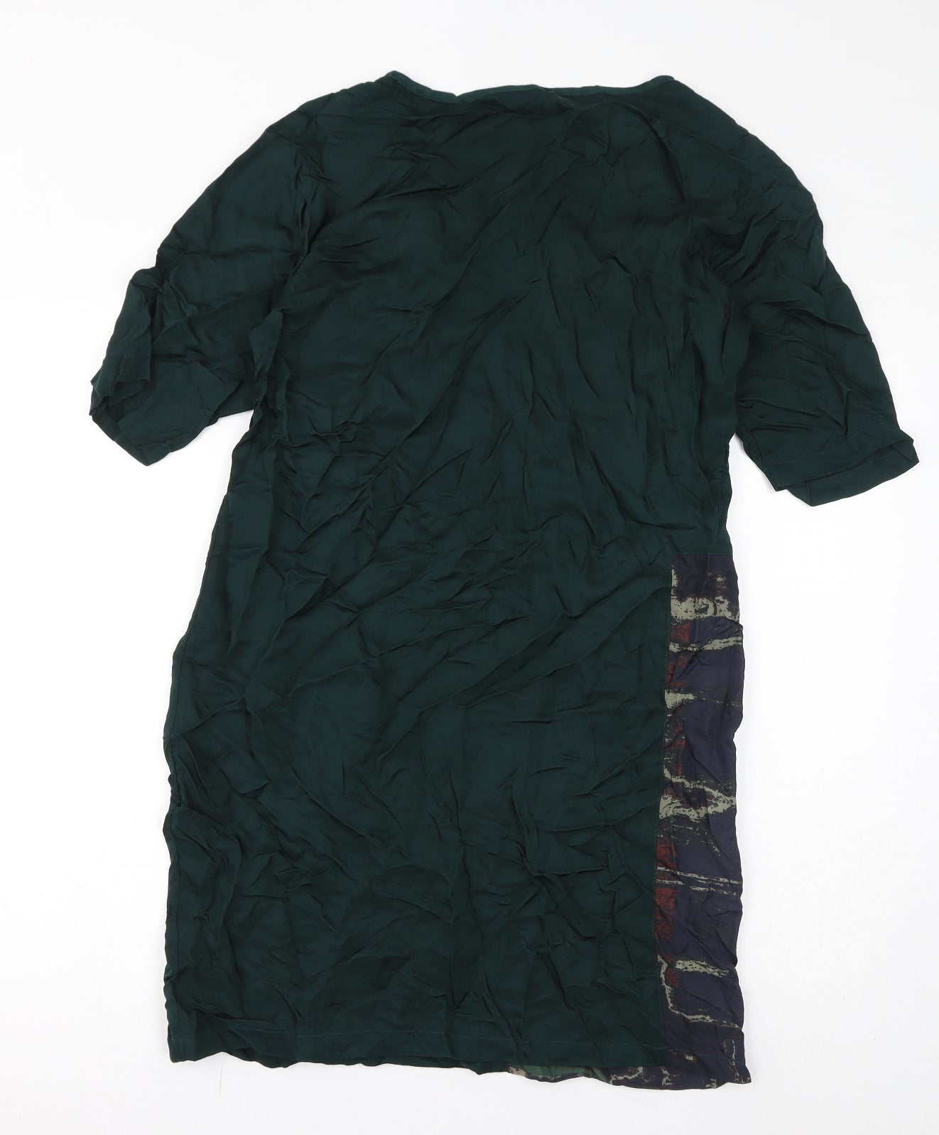 YAYA Womens Green Polyester Pencil Dress Size 40 Round Neck Pullover