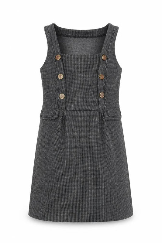 m butterfly Womens Grey Viscose Tank Dress Size L Round Neck Zip