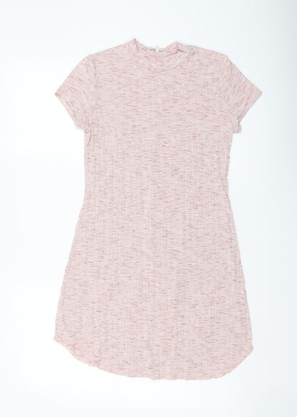 Charlotte Russe Womens Pink Polyester Mini Size XS Mock Neck Pullover