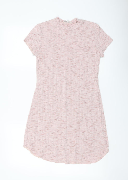 Charlotte Russe Womens Pink Polyester Mini Size XS Mock Neck Pullover