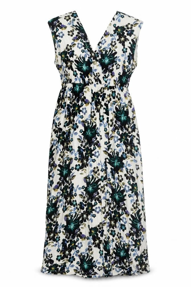 H&M Womens Multicoloured Floral Viscose A-Line Size L V-Neck Pullover