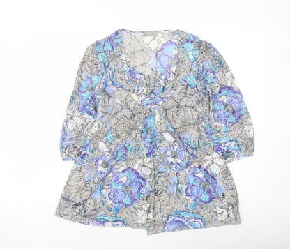 Per Una Womens Multicoloured Floral Polyester Basic Blouse Size 10 Scoop Neck