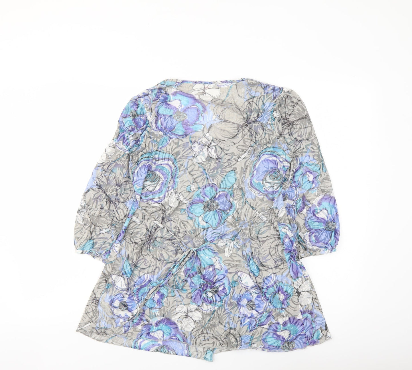 Per Una Womens Multicoloured Floral Polyester Basic Blouse Size 10 Scoop Neck